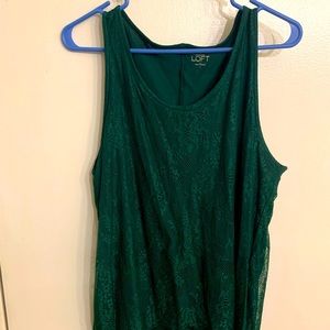 Forest green lace top
